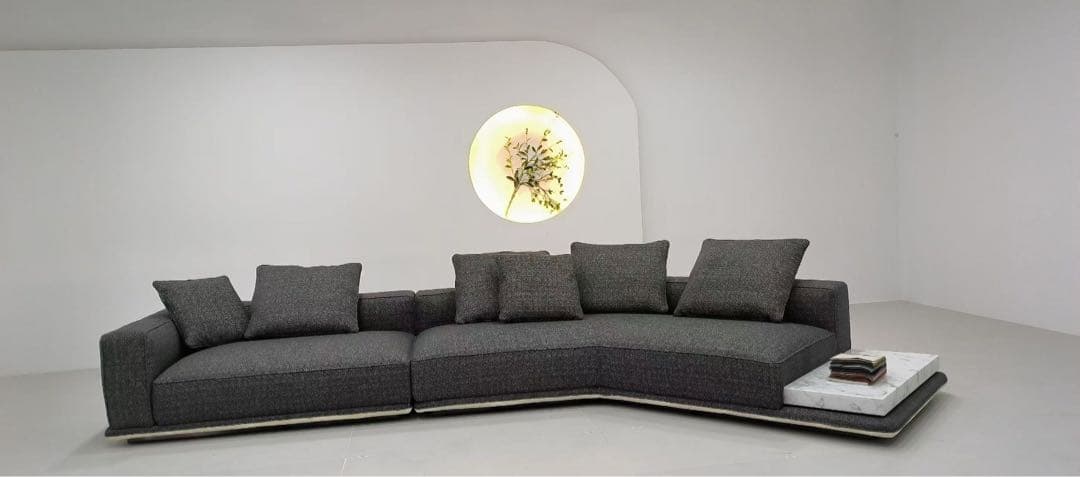 395×323cm】カーブモジュラー L字ソファ｜輸入ラーチ無垢材