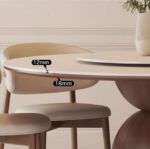 【ダイニングセット】無垢材ドラムペデスタル 丸テーブル＋チェアセット｜焼結石天板｜ターンテーブル付き｜完全受注製作 - Image 5