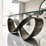 インフィニティリボンベース ダイニングテーブル＆チェアセット | シンタードストーン天板 | 彫刻的スカルプチャー脚 | 完全受注製作 - Image 6