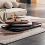 【高級輸入家具】SASSO サッソ イタリアンモダン スタッキング センターテーブル 3層 有機フォルム 150×70×30cm アート リビングテーブル ラグジュアリー - Image 6