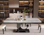 イタリアン モダン ダイニングセット「Pendolo」| セラミック（焼結石）× ステンレス | 160cm／180cm | 4人掛け／6人掛け - Image 5