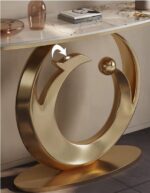 VORTICE（ヴォルティチェ）コンソールテーブル｜イタリアンモダン｜玄関 リビング 廊下｜楕円形セラミック天板 彫刻脚｜幅100cm〜140cm - Image 9